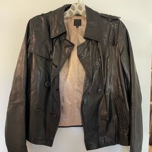 Gap 100% genuine leather jacket, silk interior